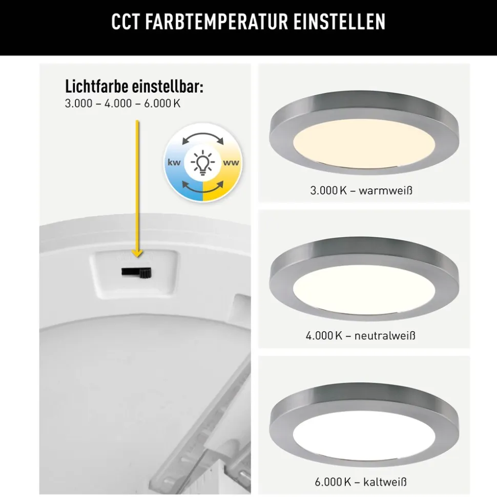 Näve LED / CCT Deckenleuchte "BONUS" Ø: 22,5cm chrom