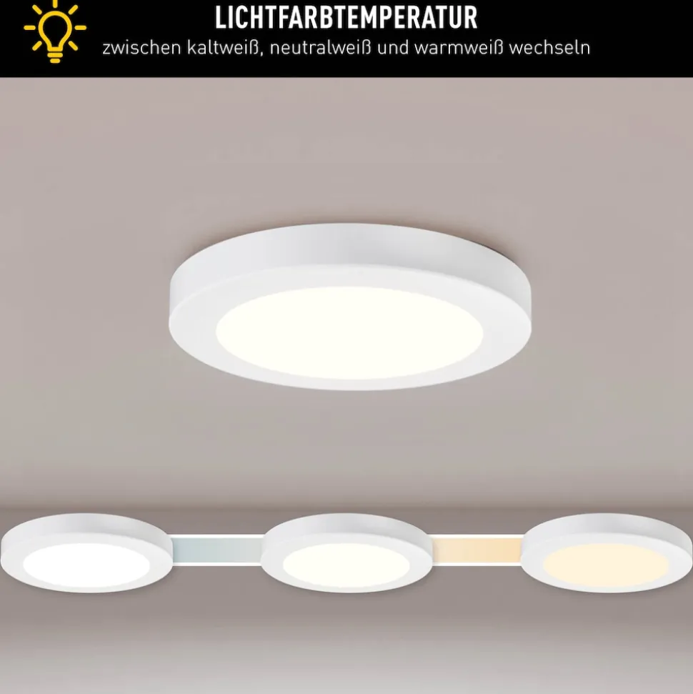 Näve LED / CCT Deckenleuchte "BONUS" Ø: 16,5cm weiß