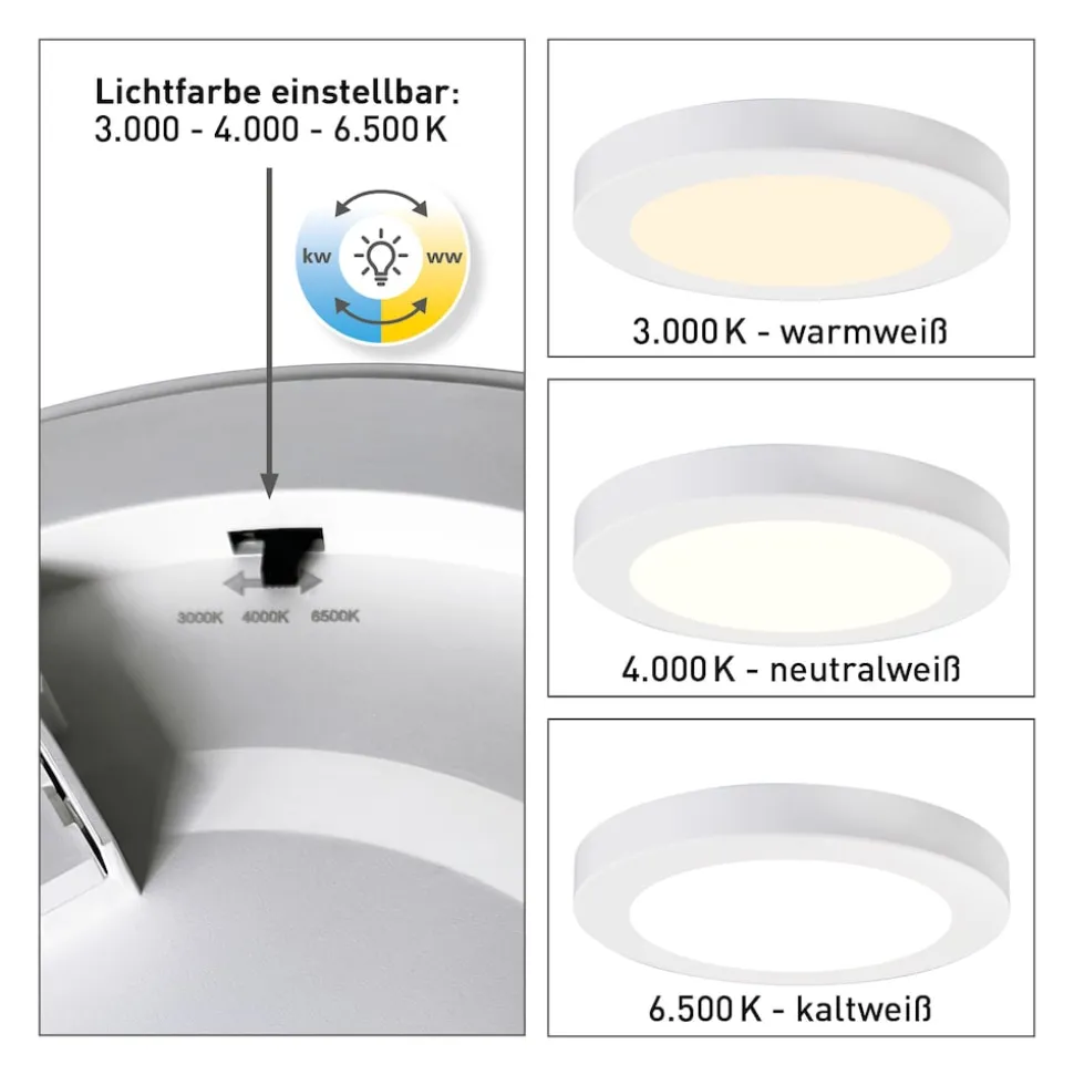 Näve LED / CCT Deckenleuchte "BONUS" Ø: 16,5cm weiß
