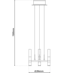 Näve LED-Krone 3flg. d: 28,4cm Up/Down "CASTLE"
