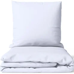 NYVI Bettwäsche Set DreamScience Renforcé Uni - Atmungsaktiv & Weich - 100% Baumwolle - Mit Reißverschluss Größe:135x200 + 80x80 cm;Farbe:weiß