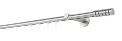 Ondeco Gardinenstange auf Maß Innenlauf 20mm Rille 1-lauf Wandträger 12cm mit Gleiter Farbe: Edelstahl-Optik, Größe: 100cm