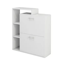 Oskar-Store Schuhschrank Tobias Weiß, 80 x 90 cm, 2-fach Schuhkipper mit Regal
