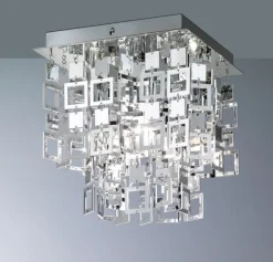 Reality Trio Deckenleuchte RL150, Deckenlampe, chrom 24x24cm
