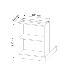 Regalinselunterschrank Küchenschrank Küchenmöbel Fame-Line Anthrazit 60 cm modern Küche Einbauküche Kücheninsel Einlegeboden Blende Küchenunterschrank Küchenzeile Regal Aufbewahrung
