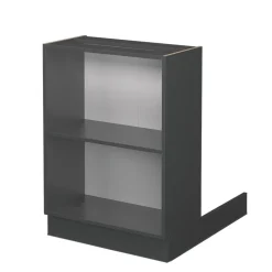 Regalinselunterschrank Küchenschrank Küchenmöbel Fame-Line Anthrazit 60 cm modern Küche Einbauküche Kücheninsel Einlegeboden Blende Küchenunterschrank Küchenzeile Regal Aufbewahrung
