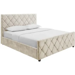 riess-ambiente Boxbett ELYSIUM 180x200cm champagner beige Samt mit Stauraum