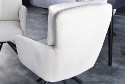 riess-ambiente Stuhl BIG GEORGE - drehbar Retro weiß Bouclé mit Armlehnen Bonellfederkern Esszimmer