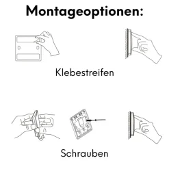 Schalter und Empfänger Funkschalter SET für LED Beleuchtung 230V Montage an der Wand Taster Drahtlos Kinetisch Batterielos