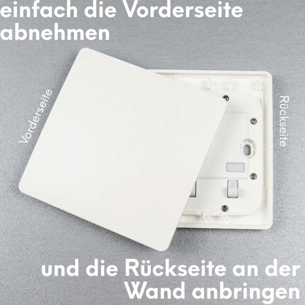 Schalter und Empfänger Funkschalter SET für LED Beleuchtung 230V Montage an der Wand Taster Drahtlos Kinetisch Batterielos