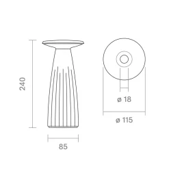 SIGOR Blumenvase Akku-Tischleuchte LED Nuflair 24cm Flex-Mood IP54 USB-C dimmbar rostbraun