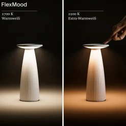 SIGOR Blumenvase Akku-Tischleuchte LED Nuflair 24cm Flex-Mood IP54 USB-C dimmbar rostbraun