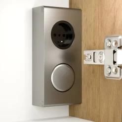 Spiegelschrank 70cm inkl. Design LED-Lampe und Glasböden weiss hochglanz