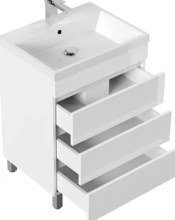 Stand Badmöbel Fellini 60 SoftClose eiche gold mit drei grifflosen Schubladen