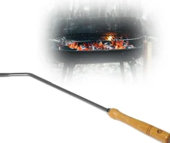 Stocheisen mit Holzgriff Schüreisen Schürhaken Glutkratzer Kaminzubehör Kaminbesteck Feuerhaken Aschenkratzer (1, Stocheisen)