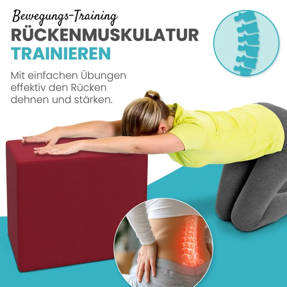 Stufenlagerungswürfel, Stufenbett, 40x50x50cm, Rot