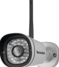 TechniSat Außenkamera 1 | Full HD Überwachungskamera, Nachtsicht | silber