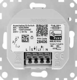 TechniSat Ausschalter-Einsatz | Z-Wave Unterputz-Schalter für Merten System M