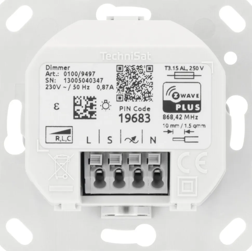 TechniSat Dimmschalter-Einsatz | Z-Wave Unterputz-Schalter für Gira System 55