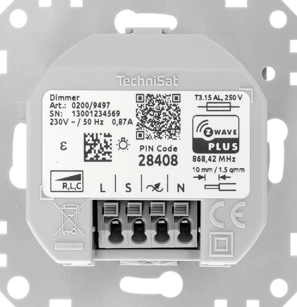 TechniSat Dimmschalter-Einsatz | Z-Wave Unterputz-Schalter für Merten System M