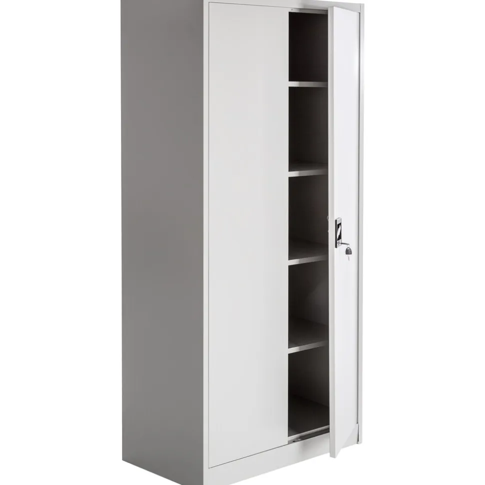 tectake® Aktenschrank, aus pulverbeschichtetem Stahl, 4 höhenverstellbare Einlegeböden, 180 x 80 x 40 cm