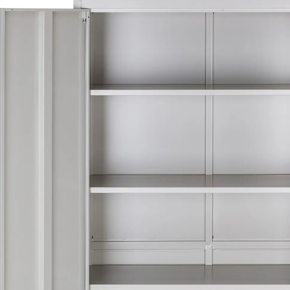 tectake® Aktenschrank, aus pulverbeschichtetem Stahl, 4 höhenverstellbare Einlegeböden, 180 x 80 x 40 cm