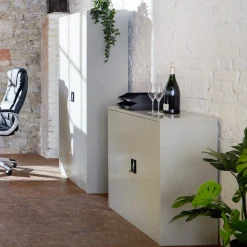 tectake® Aktenschrank, aus pulverbeschichtetem Stahl, 4 höhenverstellbare Einlegeböden, 180 x 80 x 40 cm