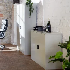 tectake® Aktenschrank, aus pulverbeschichtetem Stahl, 4 höhenverstellbare Einlegeböden, 180 x 90 x 40 cm