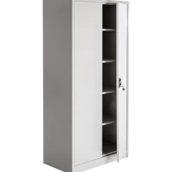 tectake® Aktenschrank, aus pulverbeschichtetem Stahl, 4 höhenverstellbare Einlegeböden, 180 x 90 x 40 cm