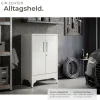 tectake® Aktenschrank, 60 x 40 x 100 cm, 2 verstellbare Zwischenböden, pulverbeschichteter Stahl, Kippschutz, höhenverstellbare Füße