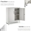 tectake® Aktenschrank, 80 x 40 x 100 cm, 2 verstellbare Zwischenböden, pulverbeschichteter Stahl, Kippschutz, höhenverstellbare Füße