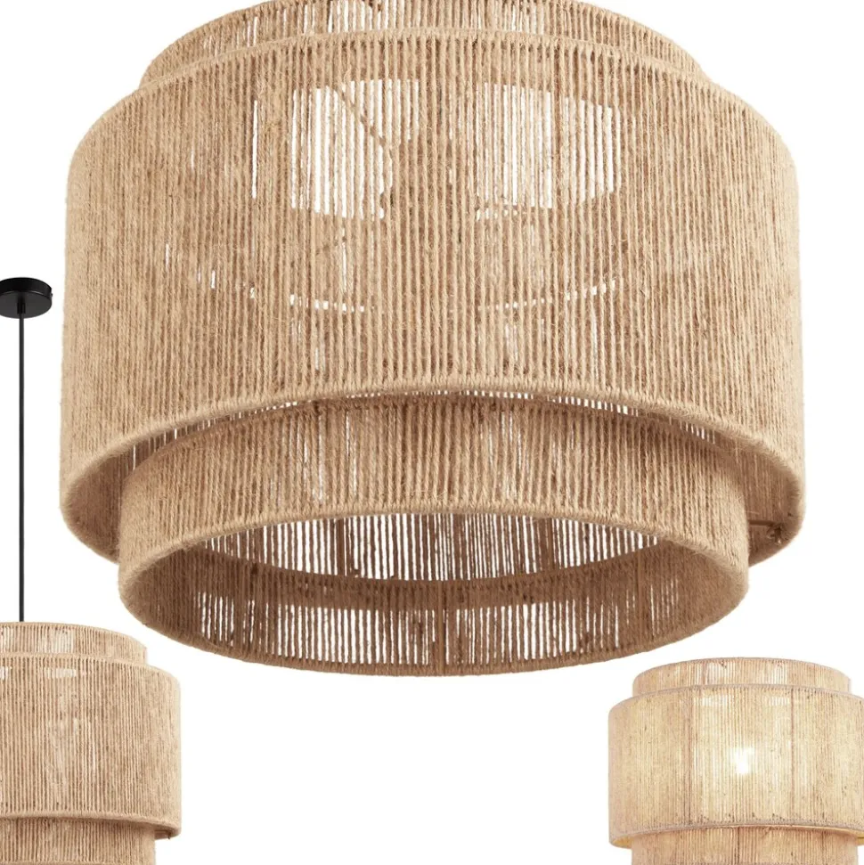 tectake® Pendelleuchte, Boho-Stil, Wickeltechnik, 40 W, Stahlgestell, 46 x 32 cm