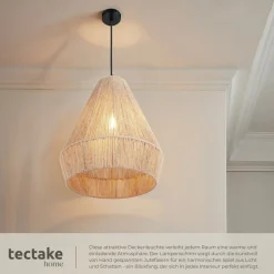 tectake® Pendelleuchte, Boho-Stil, Wickeltechnik, 40 W, Stahlgestell, 40,5 x 47 cm
