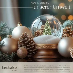 tectake® Weihnachtsbaum , künstlich in Grün, PVC- und Spritzgussnadeln, beschneite Spitzen, formbar mit viel Volumen, klappbarer Baumständer aus Holz, 110 x 180 cm