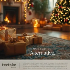 tectake® Weihnachtsbaum , künstlich in Grün, mit dichten Nadeln, formbar mit viel Volumen, pulverbeschichteter Metallständer mit Kunststoffkappen
