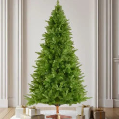 tectake® Weihnachtsbaum , verschiedene Größen, künstlich in Grün, PVC- und Spritzgussnadeln, formbar mit viel Volumen, klappbarer Baumständer aus Holz