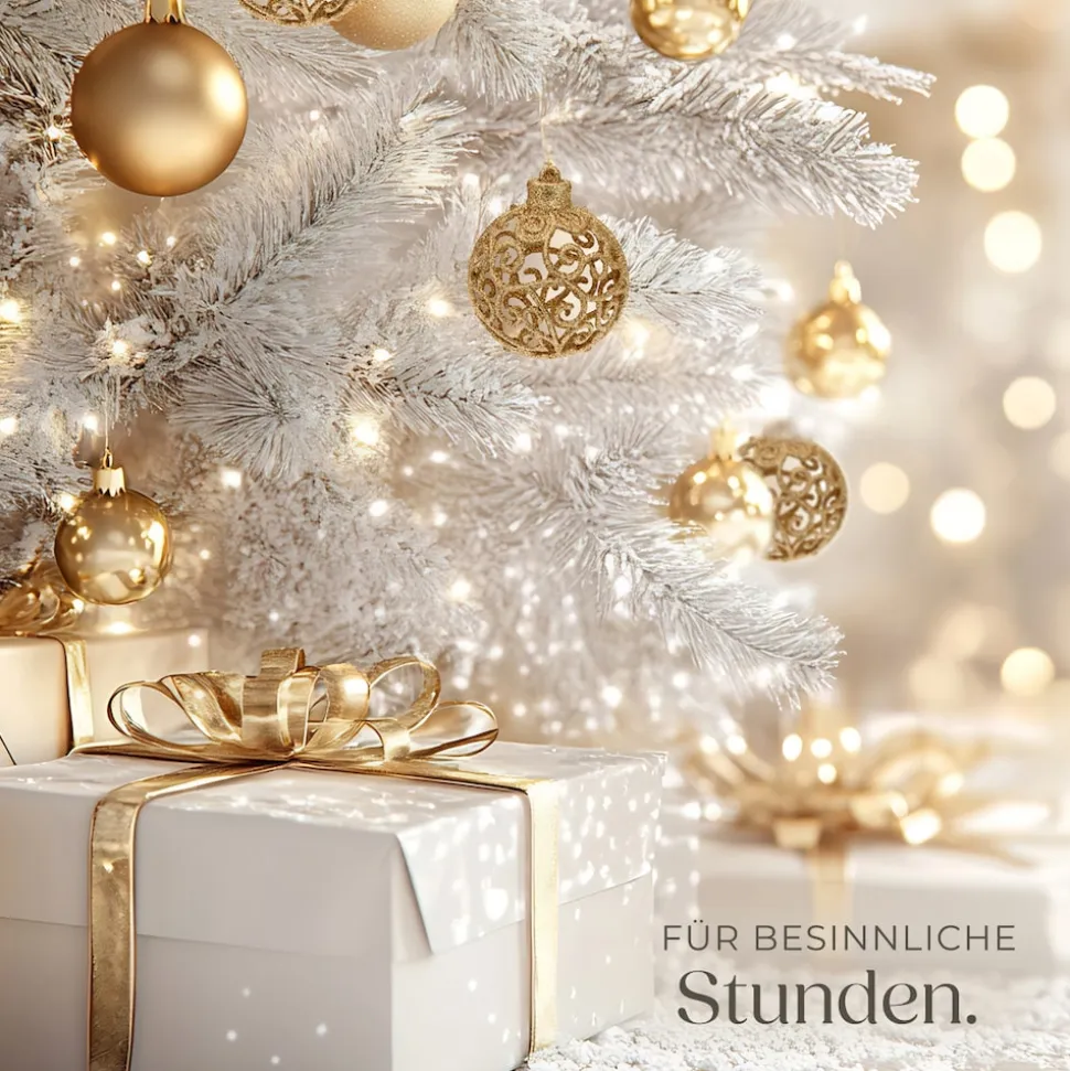 tectake® Weihnachtskugeln, 100er-Set in Gold, matt, glänzend und glitzernd, Durchmesser 3, 4 und 6 cm