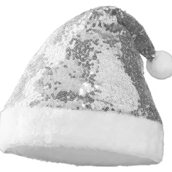 tectake® Weihnachtsmütze mit silbernen Pailletten