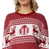tectake® Weihnachtspullover Winterwunderland rot-weiß für Frauen
