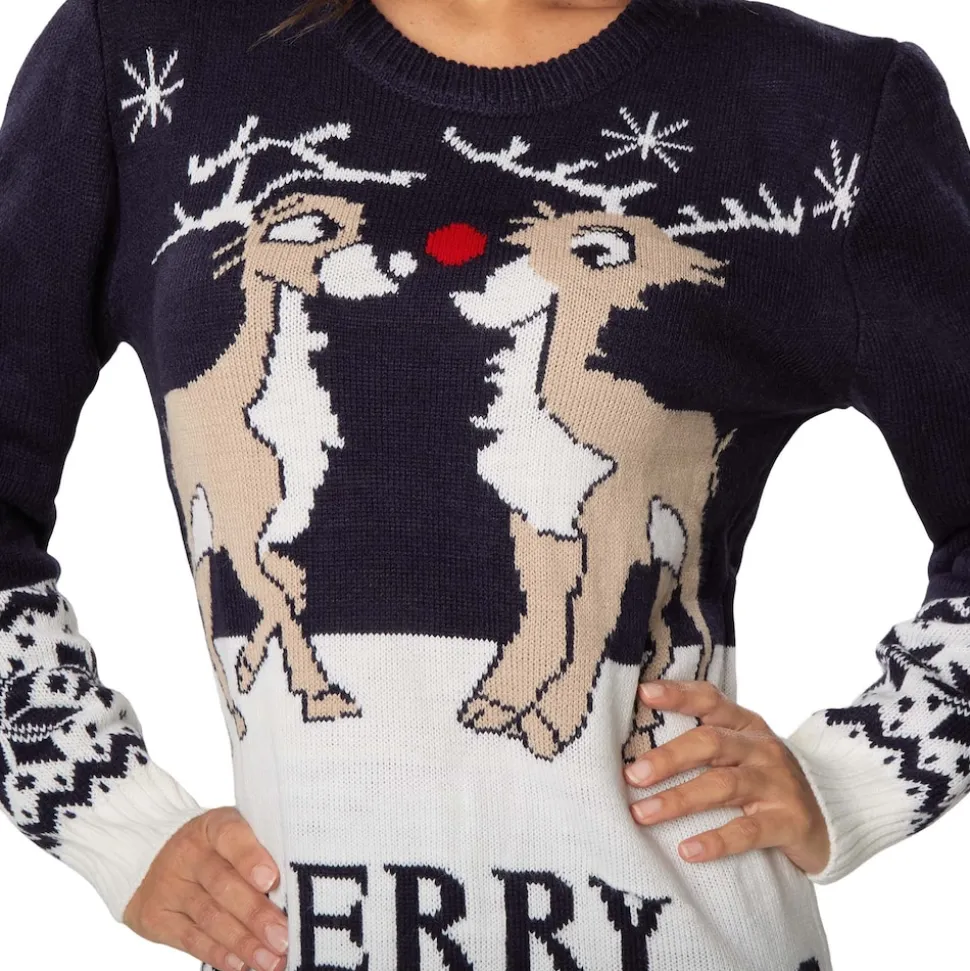 tectake® Weihnachtspullover Merry Christmas für Frauen