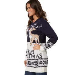 tectake® Weihnachtspullover Merry Christmas für Frauen
