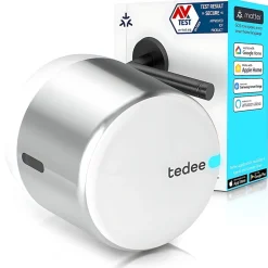 tedee Lock GO 2 Silber Aluminium + EU Adapter (Bluetooth, Matter over Thread)