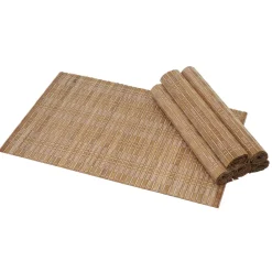 6-teiliges Tischset MCW-C13, Platzdeckchen Tischmatte Platzset, Bambus abwaschbar 45x30cm ~ dunkelbraun
