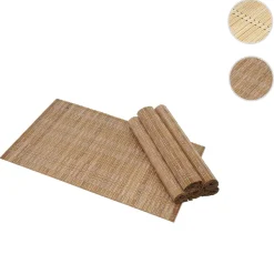 6-teiliges Tischset MCW-C13, Platzdeckchen Tischmatte Platzset, Bambus abwaschbar 45x30cm ~ dunkelbraun