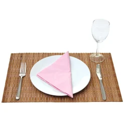 6-teiliges Tischset MCW-C13, Platzdeckchen Tischmatte Platzset, Bambus abwaschbar 45x30cm ~ dunkelbraun