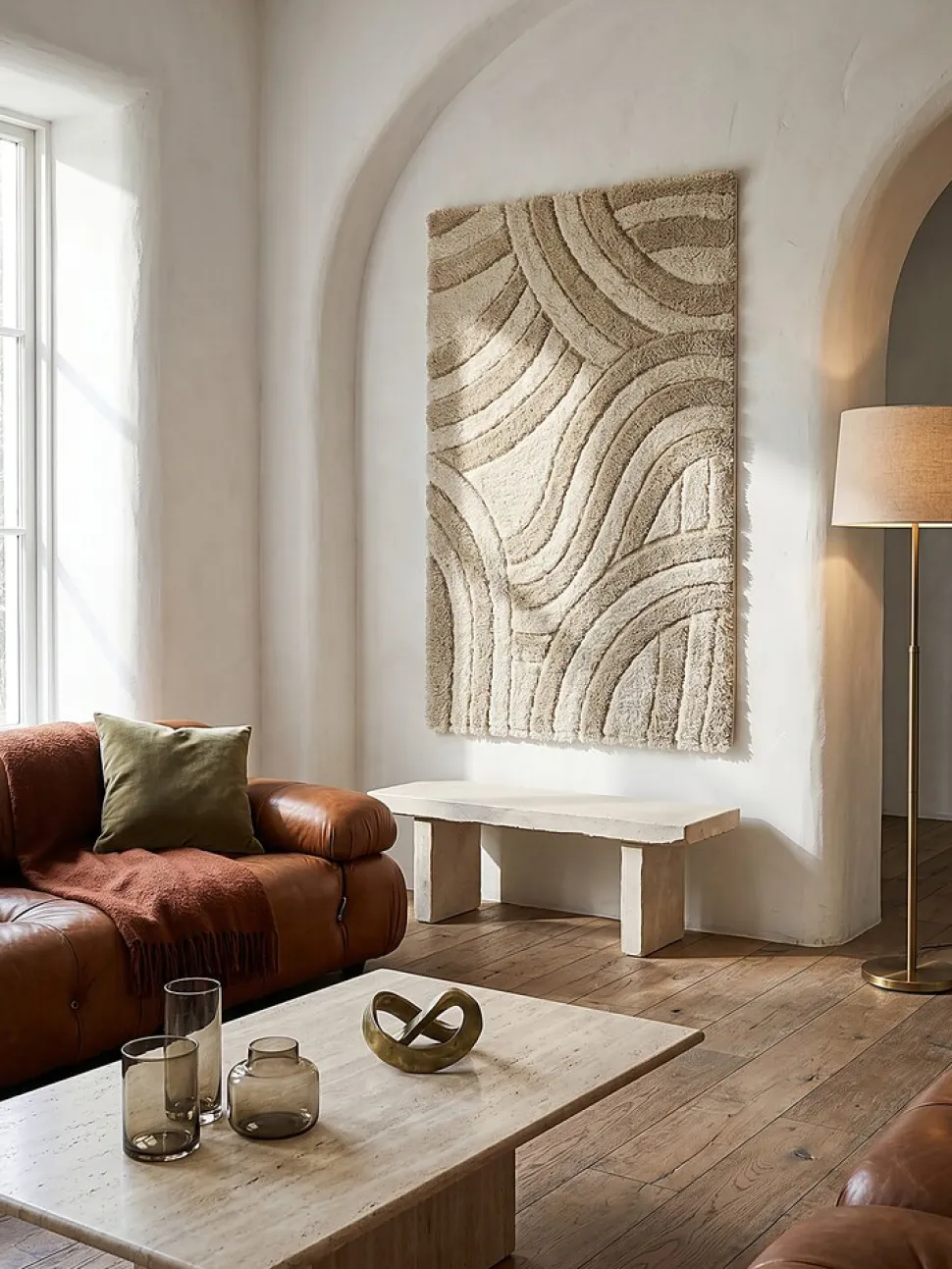 Teppich abstrakt Naturfarben 80 x 150 cm - NADD | Kadima Design