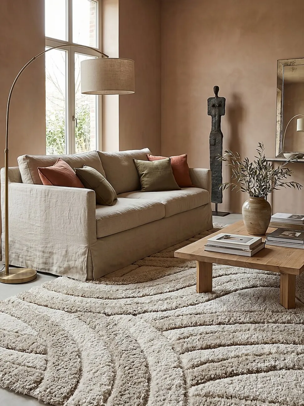 Teppich abstrakt Naturfarben 80 x 150 cm - NADD | Kadima Design