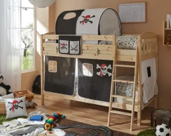 TiCAA Etagenbett Erni Country-V Kiefer Natur Motiv