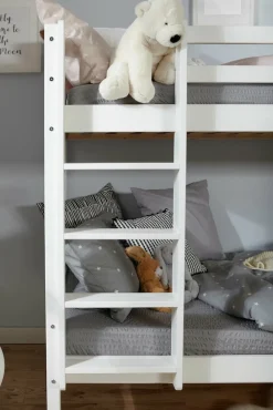 TiCAA Etagenbett Finn Weiß mit Zusatzbett