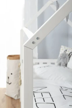 TiCAA Hausbett "Traumhaus" Kiefer Weiß